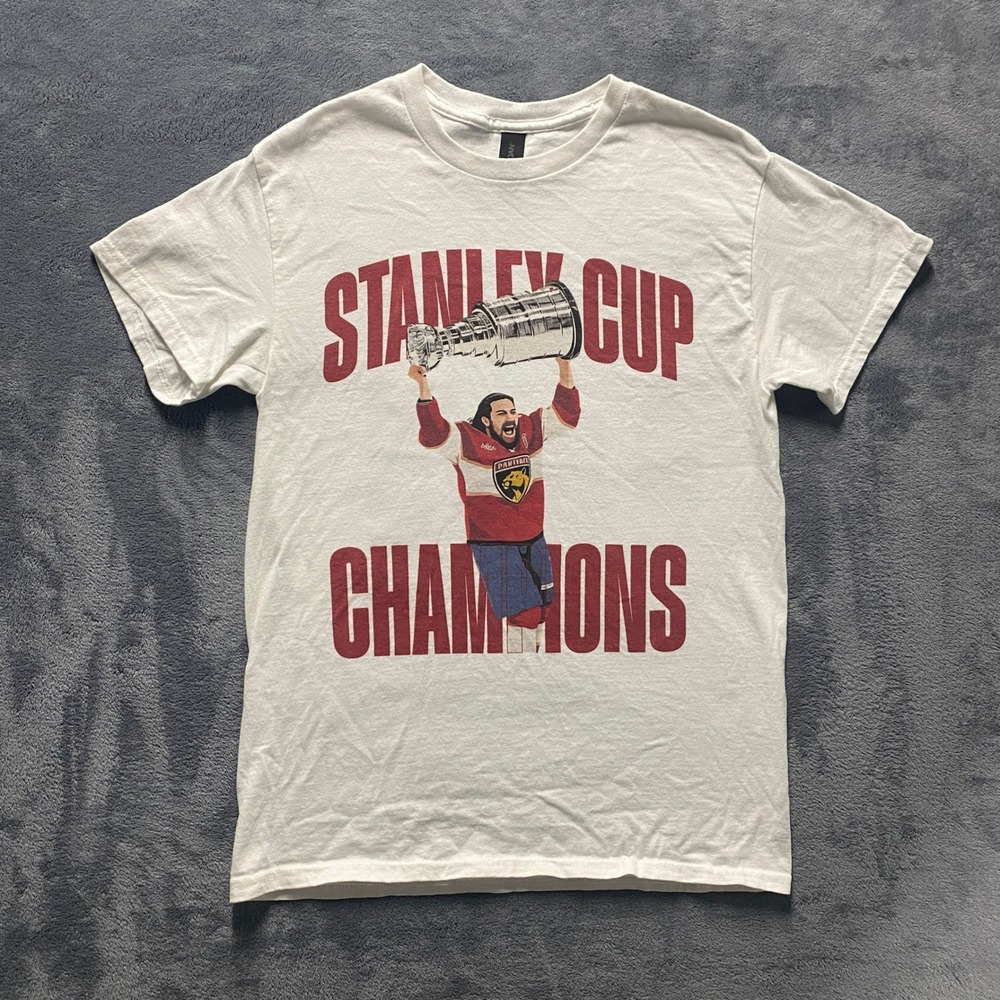 Signed Ryan Lomberg 94 T-Shirt Mens Small Stanley Cup Champions Florida Panthers